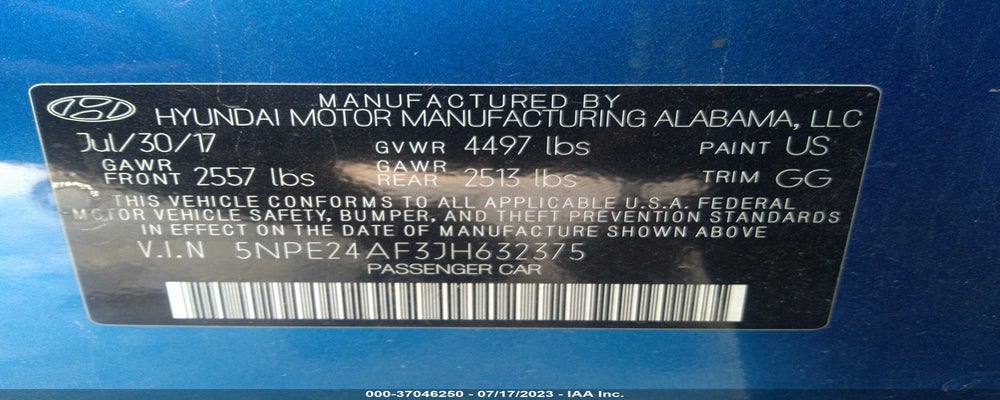 5NPE24AF3JH632375 2018 HYUNDAI SONATA photo no. 9