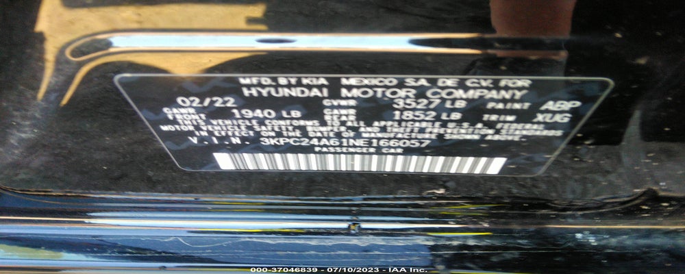 3KPC24A61NE166057 2022 HYUNDAI ACCENT photo no. 9