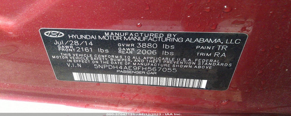 5NPDH4AE9FH567055 2015 HYUNDAI ELANTRA photo no. 9