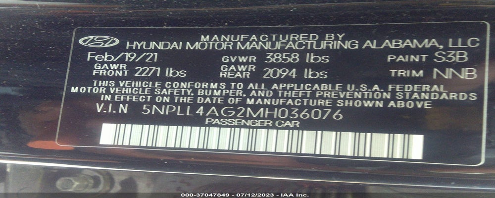 5NPLL4AG2MH036076 2021 HYUNDAI ELANTRA photo no. 9
