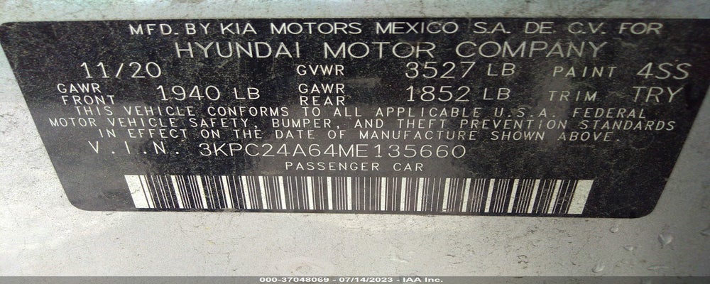 3KPC24A64ME135660 2021 HYUNDAI ACCENT photo no. 9