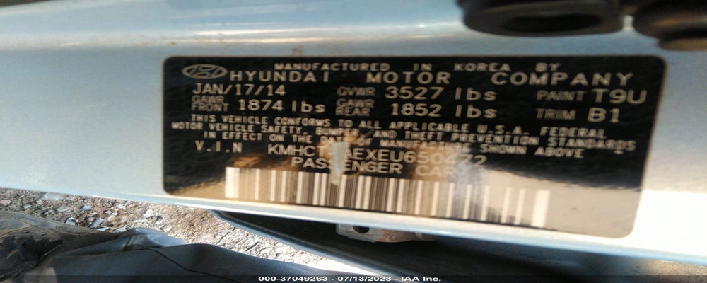 KMHCT4AEXEU650472 2014 HYUNDAI ACCENT photo no. 9