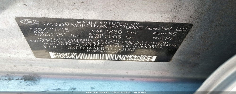 5NPDH4AE6FH650183 2015 HYUNDAI ELANTRA photo no. 9