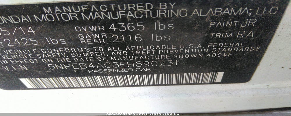 5NPEB4AC3EH890231 2014 HYUNDAI SONATA photo no. 9