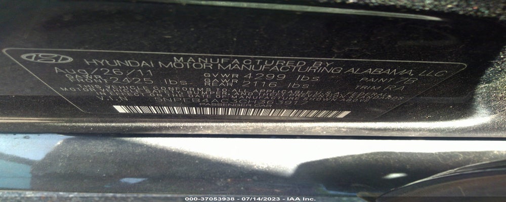 5NPEB4AC3CH363917 2012 HYUNDAI SONATA photo no. 9