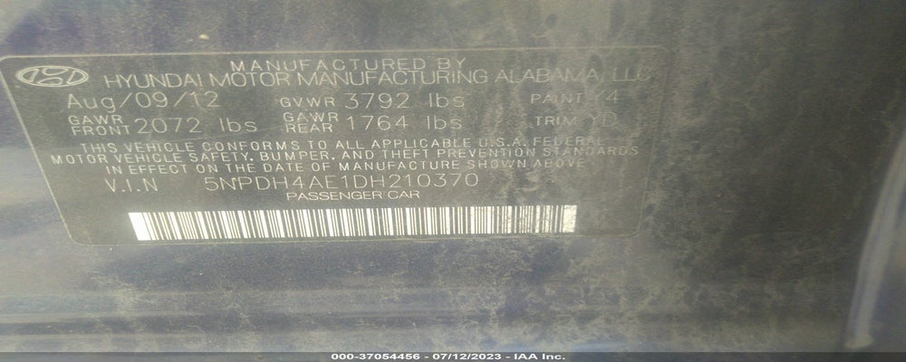 5NPDH4AE1DH210370 2013 HYUNDAI ELANTRA photo no. 9
