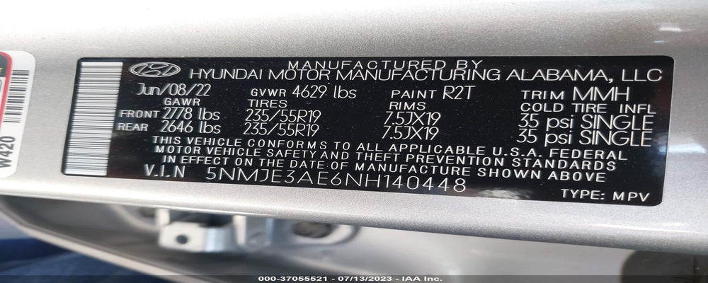 5NMJE3AE6NH140448 2022 HYUNDAI TUCSON photo no. 9