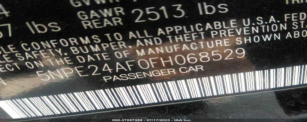 5NPE24AF0FH068529 2015 HYUNDAI SONATA photo no. 9