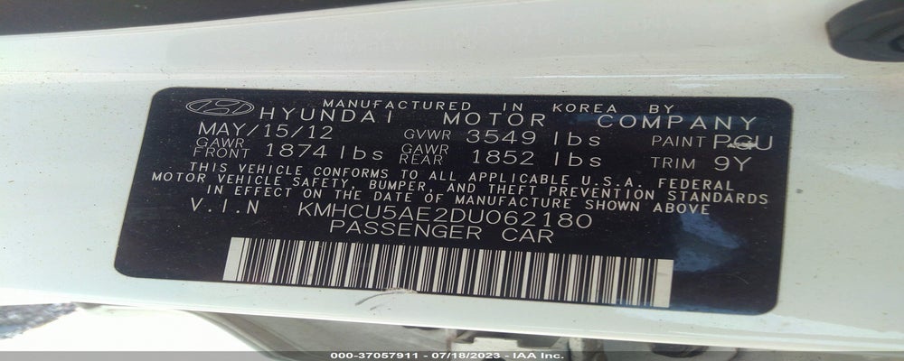 KMHCU5AE2DU062180 2013 HYUNDAI ACCENT photo no. 9