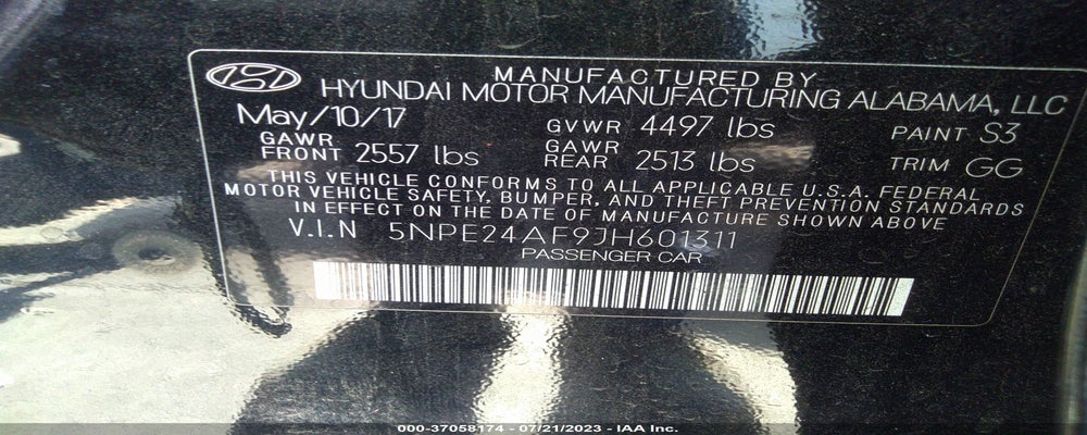 5NPE24AF9JH601311 2018 HYUNDAI SONATA photo no. 9