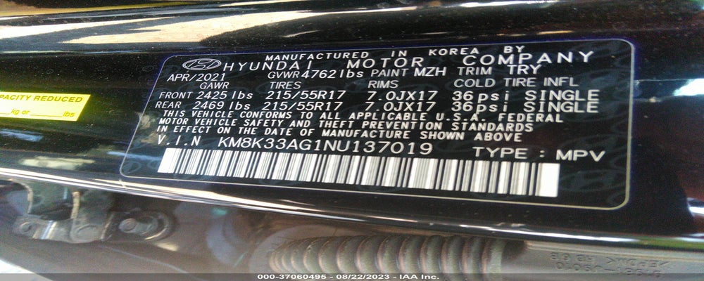 KM8K33AG1NU137019 2022 HYUNDAI KONA ELECTRIC photo no. 9
