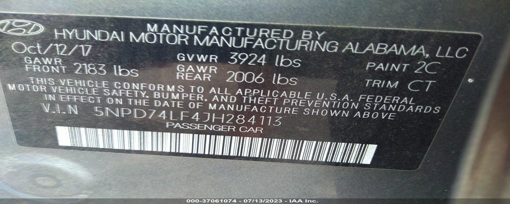 5NPD74LF4JH284113 2018 HYUNDAI ELANTRA photo no. 9