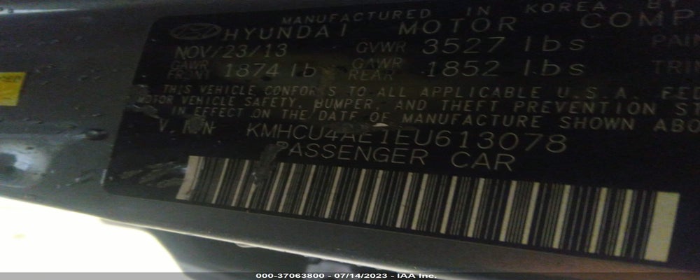 KMHCU4AE1EU613078 2014 HYUNDAI ACCENT photo no. 9