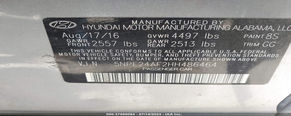 5NPE24AF2HH486464 2017 HYUNDAI SONATA photo no. 9