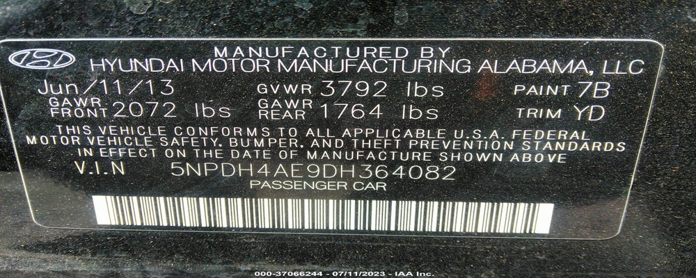 5NPDH4AE9DH364082 2013 HYUNDAI ELANTRA photo no. 9