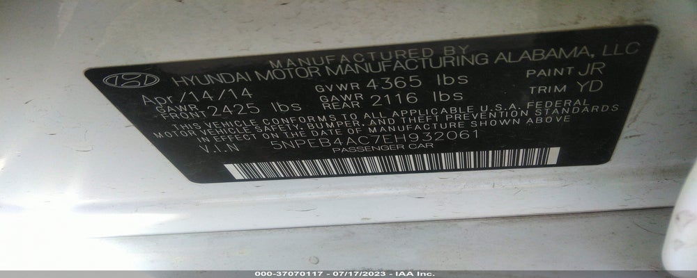 5NPEB4AC7EH932061 2014 HYUNDAI SONATA photo no. 9