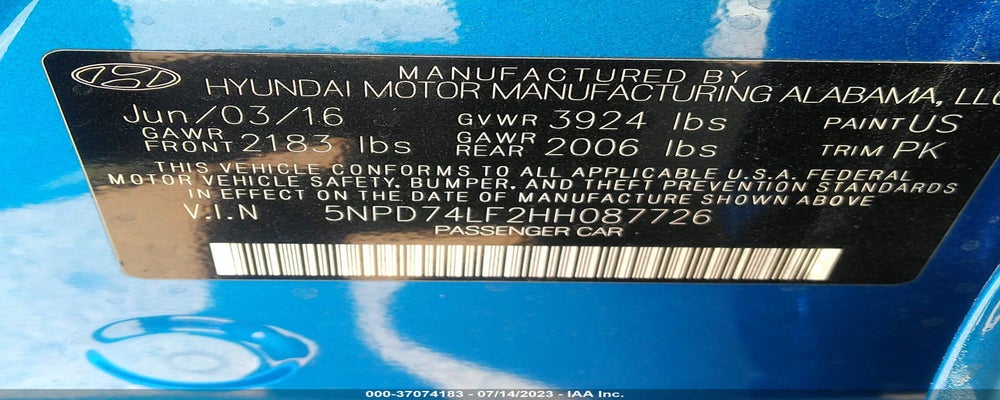 5NPD74LF2HH087726 2017 HYUNDAI ELANTRA photo no. 9