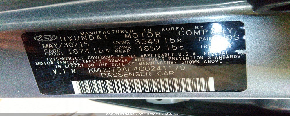 KMHCT5AE4GU241179 2016 HYUNDAI ACCENT photo no. 9