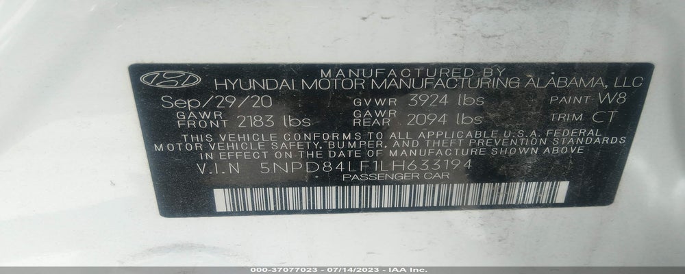 5NPD84LF1LH633194 2020 HYUNDAI ELANTRA photo no. 9