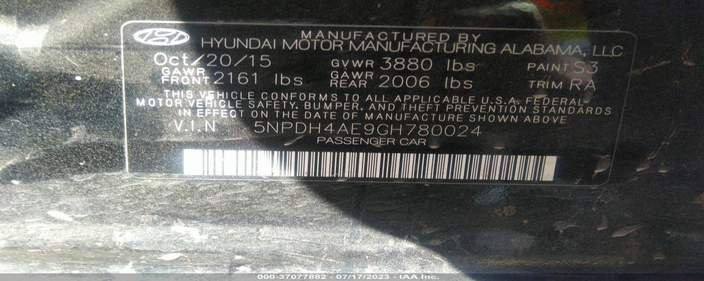 5NPDH4AE9GH780024 2016 HYUNDAI ELANTRA photo no. 9