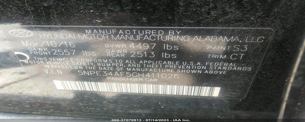 5NPE34AF5GH411026 2016 HYUNDAI SONATA photo no. 9