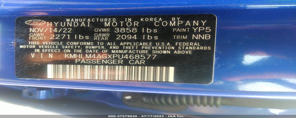 KMHLM4AGXPU46857  2023 HYUNDAI ELANTRA photo no. 9