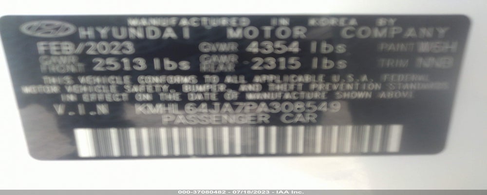KMHL64JA7PA308549 2023 HYUNDAI SONATA photo no. 9