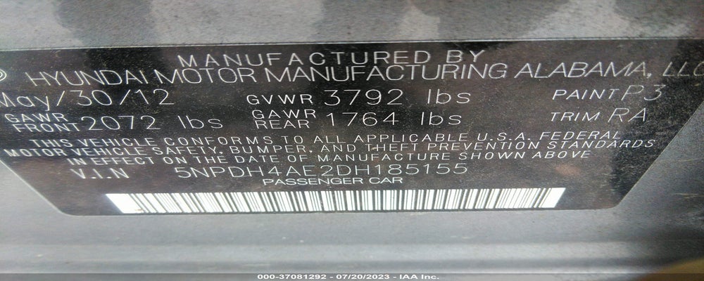 5NPDH4AE2DH185155 2013 HYUNDAI ELANTRA photo no. 9