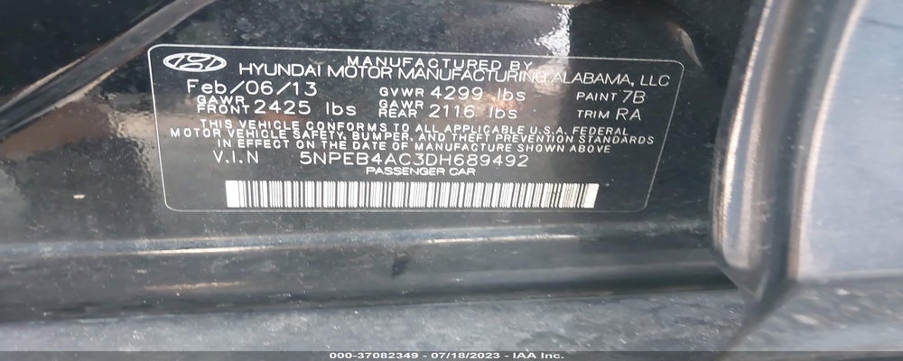 5NPEB4AC3DH689492 2013 HYUNDAI SONATA photo no. 9