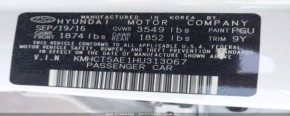 KMHCT5AE1HU313067 2017 HYUNDAI ACCENT photo no. 9