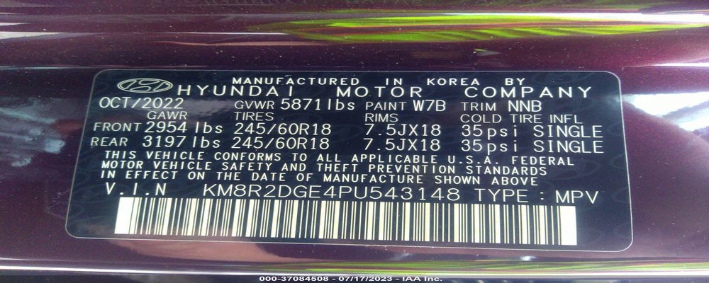 KM8R2DGE4PU543148 2023 HYUNDAI PALISADE photo no. 9