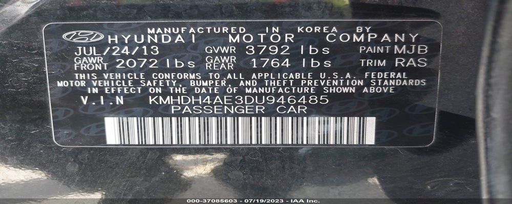 KMHDH4AE3DU946485 2013 HYUNDAI ELANTRA photo no. 9