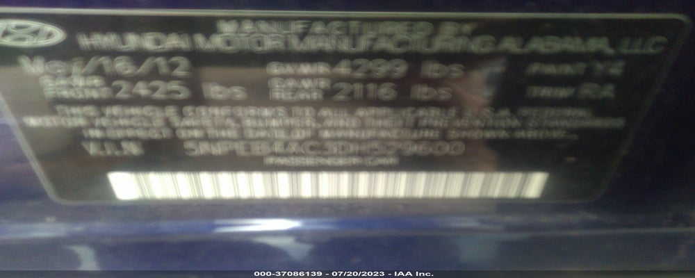 5NPEB4AC3DH529600 2013 HYUNDAI SONATA photo no. 9