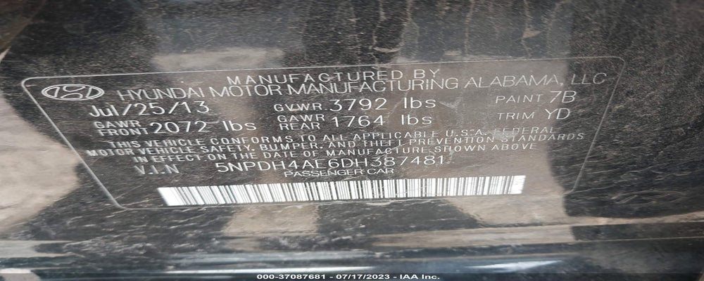 5NPDH4AE6DH387481 2013 HYUNDAI ELANTRA photo no. 9