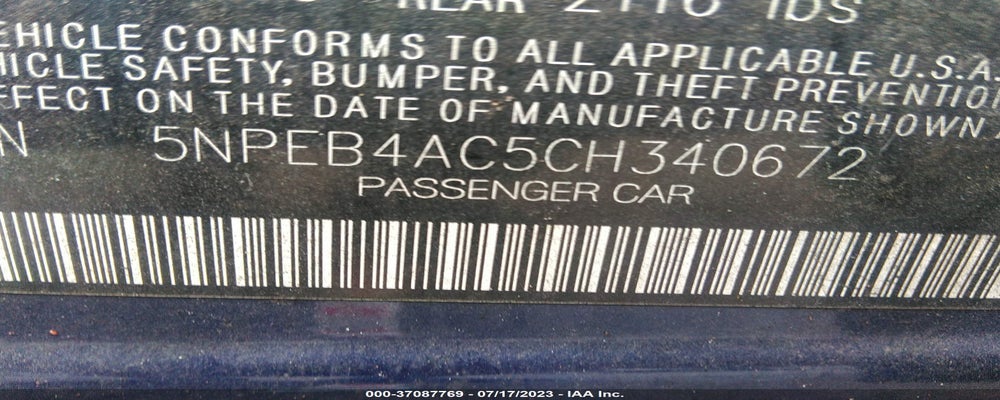5NPEB4AC5CH340672 2012 HYUNDAI SONATA photo no. 9