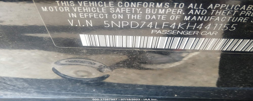 5NPD74LF4KH441155 2019 HYUNDAI ELANTRA photo no. 9