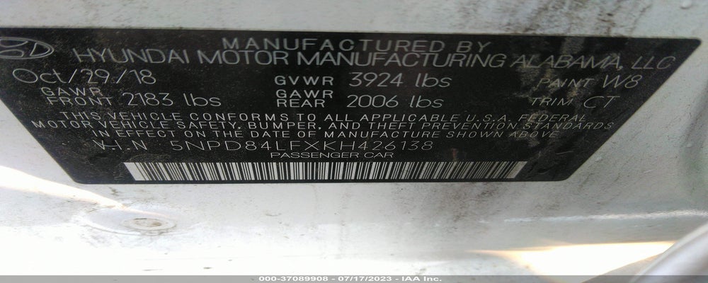 5NPD84LFXKH426138 2019 HYUNDAI ELANTRA photo no. 9