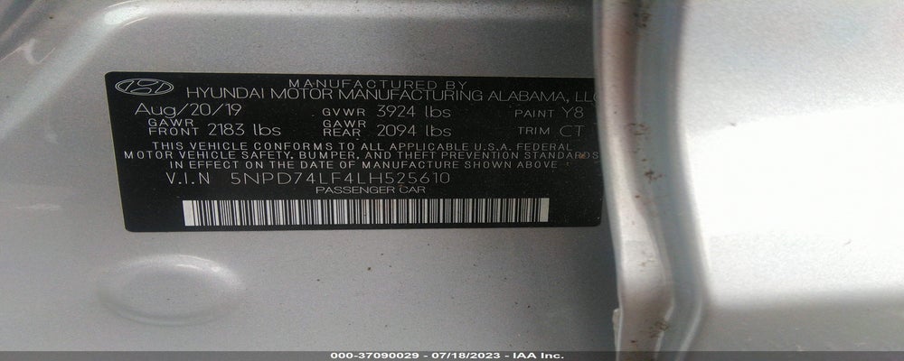 5NPD74LF4LH525610 2020 HYUNDAI ELANTRA photo no. 9