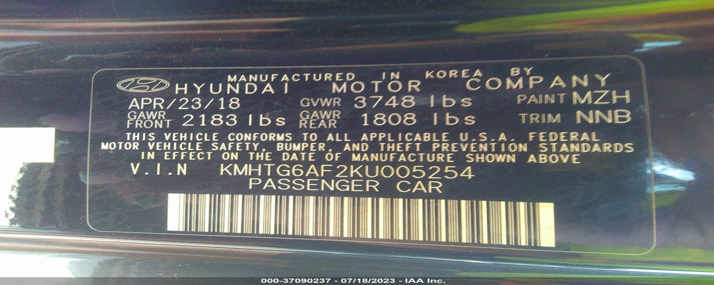 KMHTG6AF2KU005254 2019 HYUNDAI VELOSTER photo no. 9