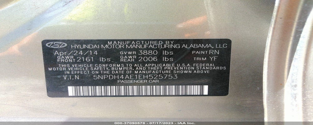 5NPDH4AE1EH525753 2014 HYUNDAI ELANTRA photo no. 9