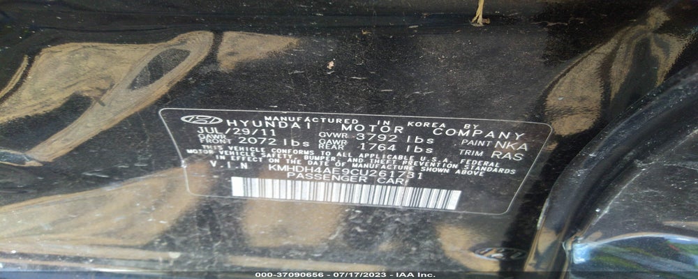 KMHDH4AE9CU261731 2012 HYUNDAI ELANTRA photo no. 9