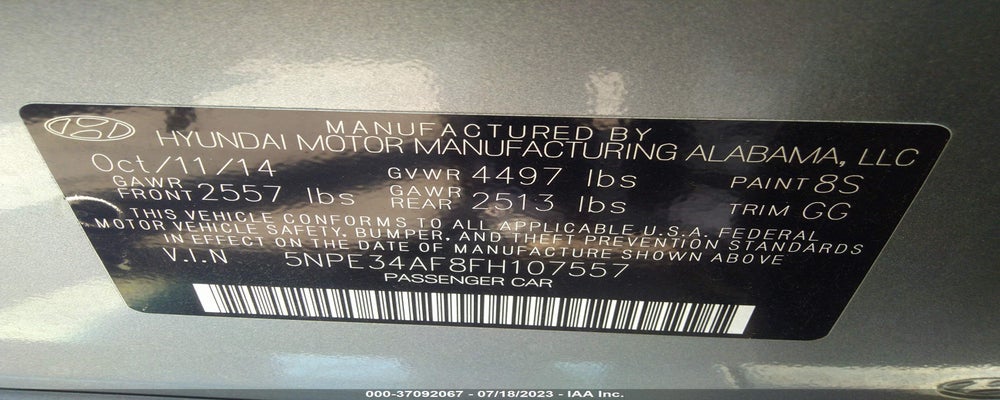 5NPE34AF8FH107557 2015 HYUNDAI SONATA photo no. 9
