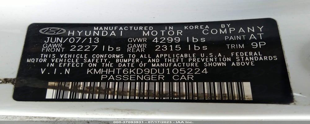 KMHHT6KD9DU105224 2013 HYUNDAI GENESIS COUPE photo no. 9