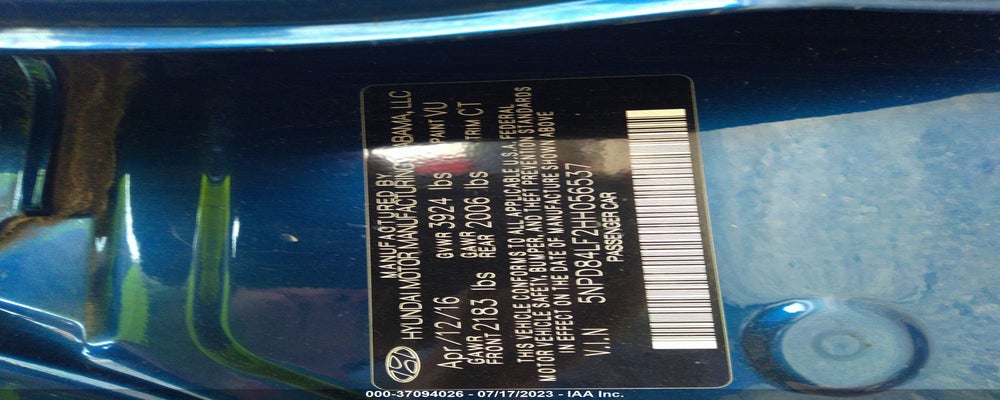 5NPD84LF2HH056537 2017 HYUNDAI ELANTRA photo no. 9