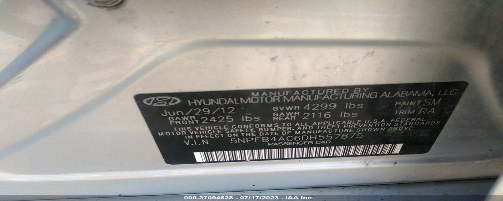 5NPEB4AC6DH557875 2013 HYUNDAI SONATA photo no. 9