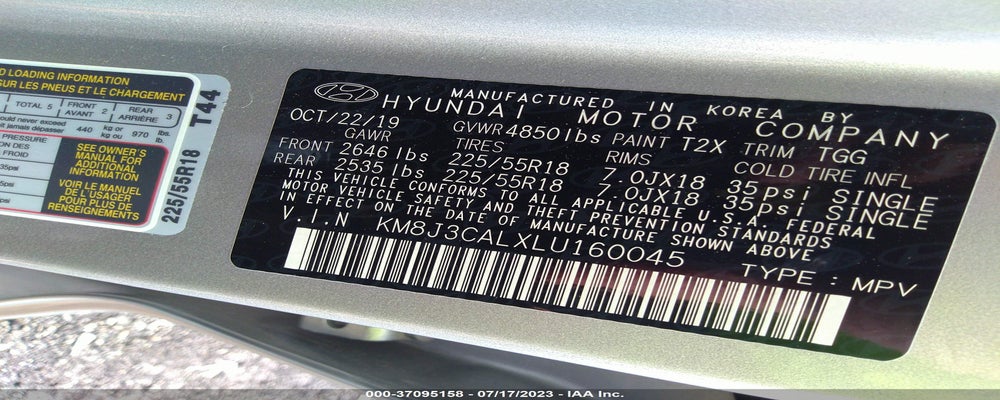 KM8J3CALXLU160045 2020 HYUNDAI TUCSON photo no. 9