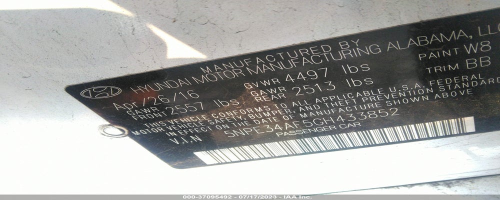 5NPE34AF5GH433852 2016 HYUNDAI SONATA photo no. 9
