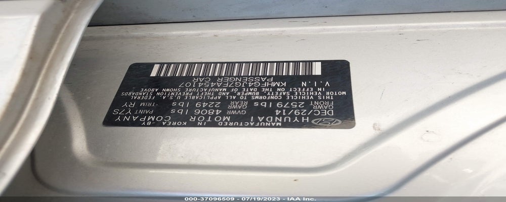 KMHFG4JG7FA454107 2015 HYUNDAI AZERA photo no. 9