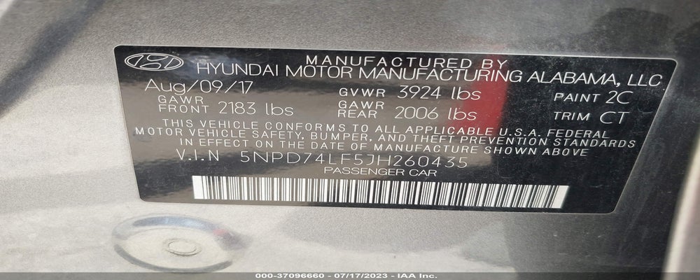 5NPD74LF5JH260435 2018 HYUNDAI ELANTRA photo no. 9