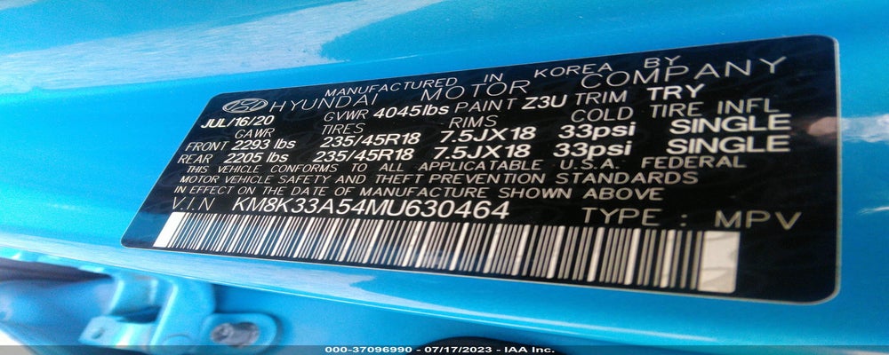 KM8K33A54MU630464 2021 HYUNDAI KONA photo no. 9